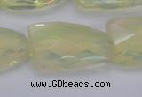 CTW502 15.5 inches 20*30mm faceted & twisted synthetic quartz beads