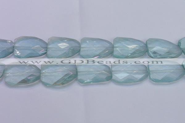 CTW511 15.5 inches 30*40mm faceted & twisted synthetic quartz beads