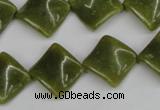 CTW53 15.5 inches 15*15mm twisted diamond jade gemstone beads