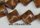 CTW55 15.5 inches 15*15mm twisted diamond jasper gemstone beads