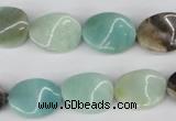 CTW59 15.5 inches 12*16mm twisted oval amazonite gemstone beads