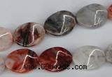 CTW68 15.5 inches 15*20mm twisted oval agate gemstone  beads