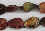 CTW71 15.5 inches 15*20mm twisted oval picasso jasper beads