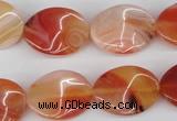 CTW73 15.5 inches 15*20mm twisted oval agate gemstone beads