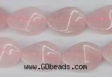 CTW80 15.5 inches 15*20mm twisted oval rose quartz beads