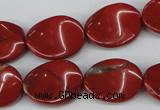 CTW85 15.5 inches 15*20mm twisted oval red jasper gemstone beads