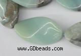 CTW91 15.5 inches 18*30mm twisted oval amazonite gemstone beads