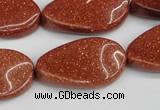 CTW94 15.5 inches 18*30mm twisted oval goldstone gemstone beads