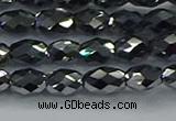 CTZ647 15.5 inches 6*9mm faceted rice terahertz beads wholesale