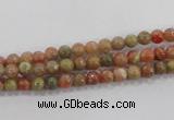 CUG100 15.5 inches 4mm round Chinese unakite beads wholesale