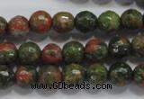 CUG301 15.5 inches 6mm faceted round unakite gemstone beads