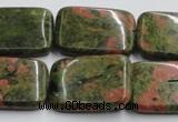 CUG54 16 inches 22*30mm rectangle natural unakite gemstone beads