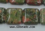 CUG60 16 inches 20*20mm square natural unakite gemstone beads wholesale