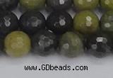 CUJ102 15.5 inches 8mm faceted round African green autumn jasper beads