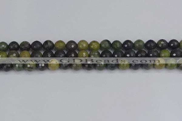 CUJ101 15.5 inches 6mm faceted round African green autumn jasper beads