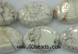 CWB01 15.5 inches 18*25mm carved oval natural white howlite gemstone beads