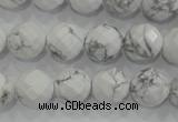 CWB214 15.5 inches 12mm faceted round natural white howlite beads