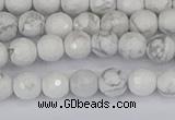 CWB231 15.5 inches 6mm faceted round white howlite beads