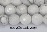 CWB232 15.5 inches 8mm faceted round white howlite beads