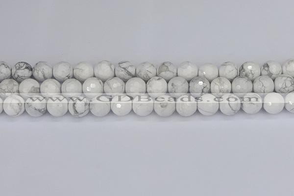 CWB233 15.5 inches 10mm faceted round white howlite beads