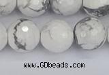 CWB234 15.5 inches 12mm faceted round white howlite beads