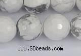 CWB235 15.5 inches 14mm faceted round white howlite beads