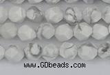 CWB238 15.5 inches 6mm faceted nuggets white howlite beads