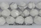 CWB239 15.5 inches 8mm faceted nuggets white howlite beads