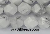 CWB240 15.5 inches 10mm faceted nuggets white howlite beads