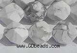 CWB247 15.5 inches 12mm faceted nuggets matte white howlite beads