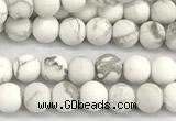 CWB270 15 inches 4mm round matte howlite turquoise beads