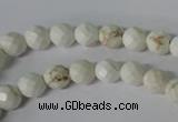 CWB300 15.5 inches 4mm faceted round howlite turquoise beads