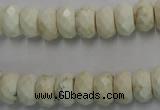 CWB327 15.5 inches 6*10mm faceted rondelle howlite turquoise beads