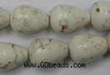 CWB333 15.5 inches 15*20mm teardrop howlite turquoise beads