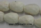 CWB338 15.5 inches 15*22mm faceted teardrop howlite turquoise beads