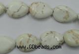 CWB363 15.5 inches 12*16mm flat teardrop howlite turquoise beads