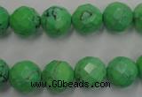 CWB393 15.5 inches 10mm faceted round howlite turquoise beads