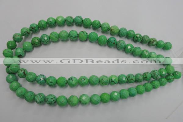 CWB393 15.5 inches 10mm faceted round howlite turquoise beads