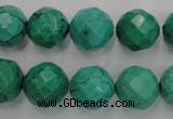 CWB404 15.5 inches 12mm faceted round howlite turquoise beads