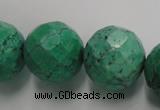 CWB407 15.5 inches 18mm faceted round howlite turquoise beads