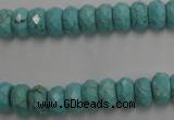 CWB443 15.5 inches 5*8mm faceted rondelle howlite turquoise beads