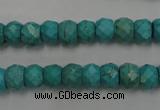 CWB444 15.5 inches 6*8mm faceted rondelle howlite turquoise beads