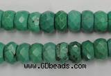 CWB445 15.5 inches 6*10mm faceted rondelle howlite turquoise beads