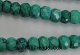 CWB446 15.5 inches 7*10mm faceted rondelle howlite turquoise beads