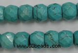 CWB450 15.5 inches 10*12mm faceted rondelle howlite turquoise beads