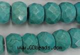 CWB453 15.5 inches 10*14mm faceted rondelle howlite turquoise beads