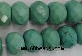 CWB456 15.5 inches 12*16mm faceted rondelle howlite turquoise beads