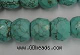 CWB458 15.5 inches 13*15mm faceted rondelle howlite turquoise beads