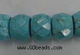 CWB461 15.5 inches 14*20mm faceted rondelle howlite turquoise beads