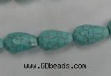 CWB471 15.5 inches 10*16mm faceted teardrop howlite turquoise beads